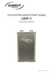 Ambient UMP II Instruction Manual