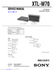 Sony XTL-W70 Service Manual