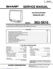 Sharp 36U-S610 Service Manual