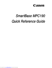 Canon SmartBase MPC190 Quick Reference Manual