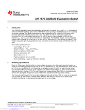 Texas Instruments AN-1870 LM26420 User Manual