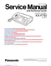 Panasonic KX-F750 Service Manual