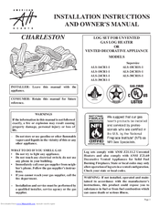 American Hearth CHARLESTON ALS-30CR1-1 Installation Instructions And Owner's Manual