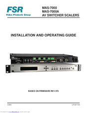 FSR MAS-7000 Installation And Operating Manual