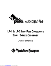 Rockford Fosgate AudioPhile LP-2 Owner's Manual