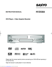 Sanyo HV-DX350A Instruction Manual