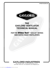GAYLORD Ultima Vent GX2-UV Technical Manual