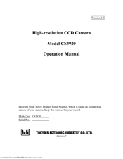 Teli CS3920 Operation Manual
