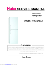 Haier HRFZ-316AA Service Manual