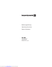 Beyerdynamic KE 800 Operating Instructions Manual