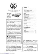 X-PROGRAM X-A40 Owner's Manual