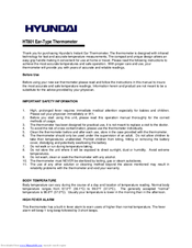 Hyundai HT801 Operating Instructions Manual