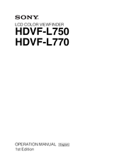 Sony HDVF-L750 Operation Manual