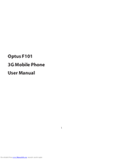 Optus F101 User Manual