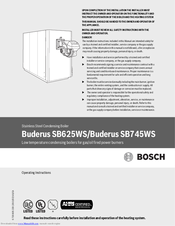 Bosch Buderus SB625WS Operating Instructions Manual