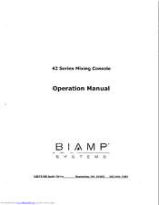Biamp 42 series Operation Manual