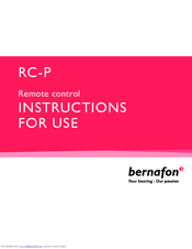 Bernafon RC-P Instructions For Use Manual