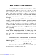 conoptics 25d Installation Information