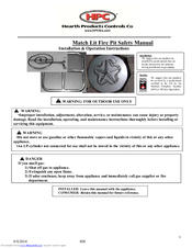HPC Match Lit Installation & Operation Instructions