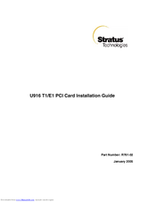 Stratus U916 T1 Installation Manual