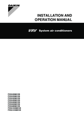 Daikin FXSQ80M8V3B Installation And Operation Manual