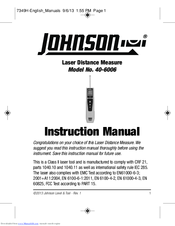 Johnson Level & Tool 40-6006 Instruction Manual