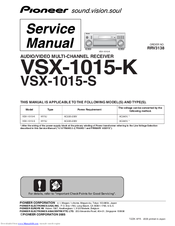 Pioneer VSX-1015-S Manuals | ManualsLib