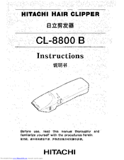 Hitachi CL-8800 B Instructions Manual