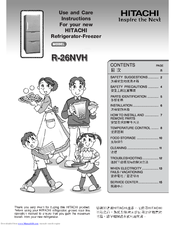 Hitachi R-26NVH Use And Care Instructions Manual