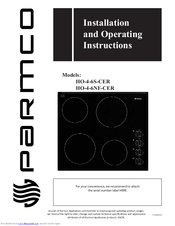 Parmco HO-4-6S-CER Installation And Operating Instructions Manual