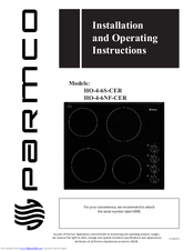 Parmco HO-4-6NF-CER Installation And Operating Instructions Manual