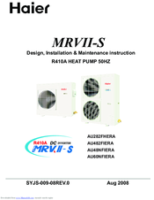 Haier MRVII-S AU282FHERA Design, Installation & Maintenance Instruction