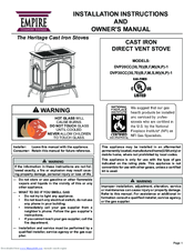 Empire Comfort Systems DVP20CC Series Installation Instructions And Owner's Manual