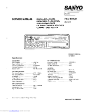 Sanyo FXD-803LD Service Manual