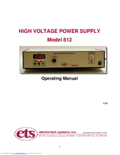 Electro-Tech systems 812 Operating Manual