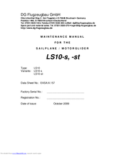 DG Flugzeugbau LS10 Maintenance Manual