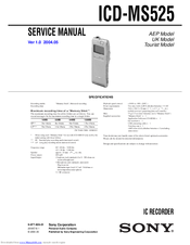 Sony ICD-MS525 Service Manual