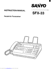 Sanyo SFX-33 Instruction Manual