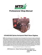 MTD 478 Series Professional Shop Manual