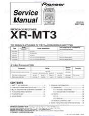 Pioneer XR-MT3 Service Manual