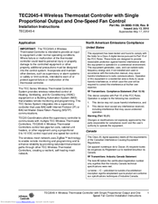 Johnson Controls TEC2045-4 Installation Instructions Manual