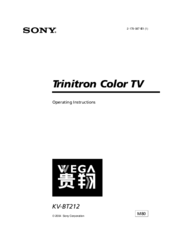 Sony Trinitron KV-BT212 Operating Instructions Manual
