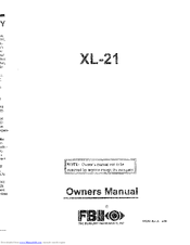 Fbii XL-21 Owner's Manual
