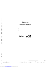 Biamp DJ 4001 Operator's Manual