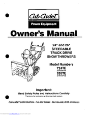 Cub Cadet 724TE Owner's Manual