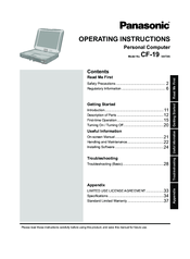 Panasonic CF-195RAAXBE Operating Instructions Manual
