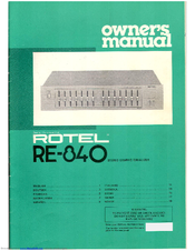 Rotel RE-840 Owner's Manual