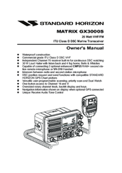 Standard Horizon MATRIX GX3000S Owner's Manual