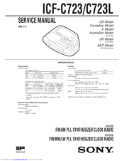 Sony ICF-C723 - Ic Memory Clock Radio Service Manual