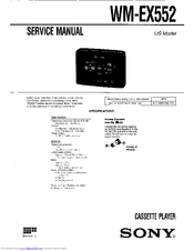 Sony Walkman WM-EX552 Service Manual